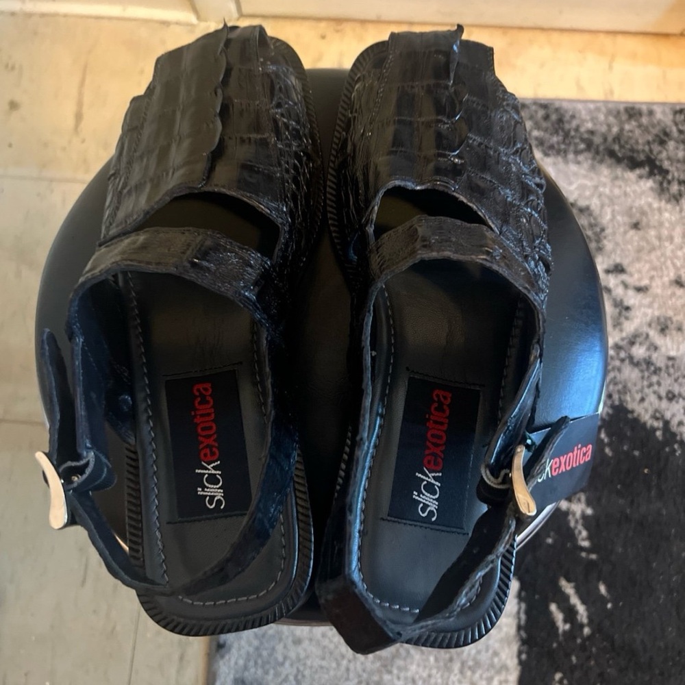Slick exotica montego hornback black alligator men’s shoes size 10 1/2